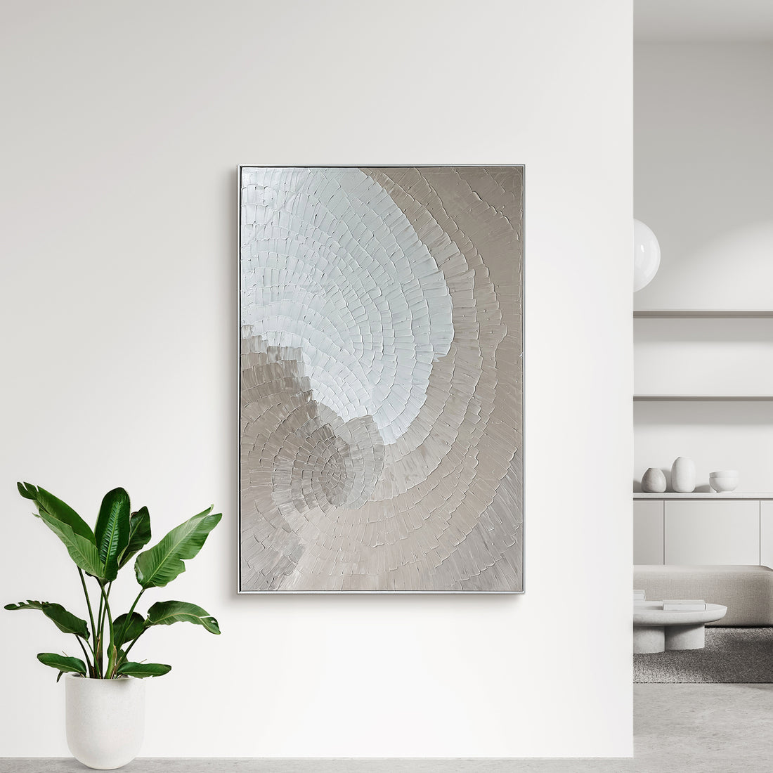 Zendaya Modern Textured Wall Art displayed in a contemporary living space, demonstrating its abstract design and ability to enhance modern home decor.