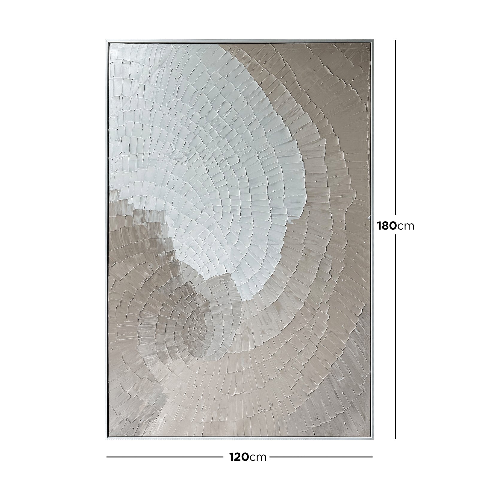 Dimensions of Zendaya Textured Wall Art: 120x180cm, depicting its large rectangular size, designed to make a bold statement in spacious rooms.