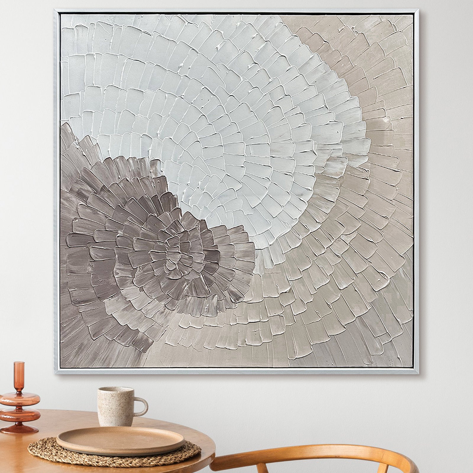 Zendaya Modern Textured Wall Art displayed in a contemporary living space, demonstrating its abstract design and ability to enhance modern home decor.
