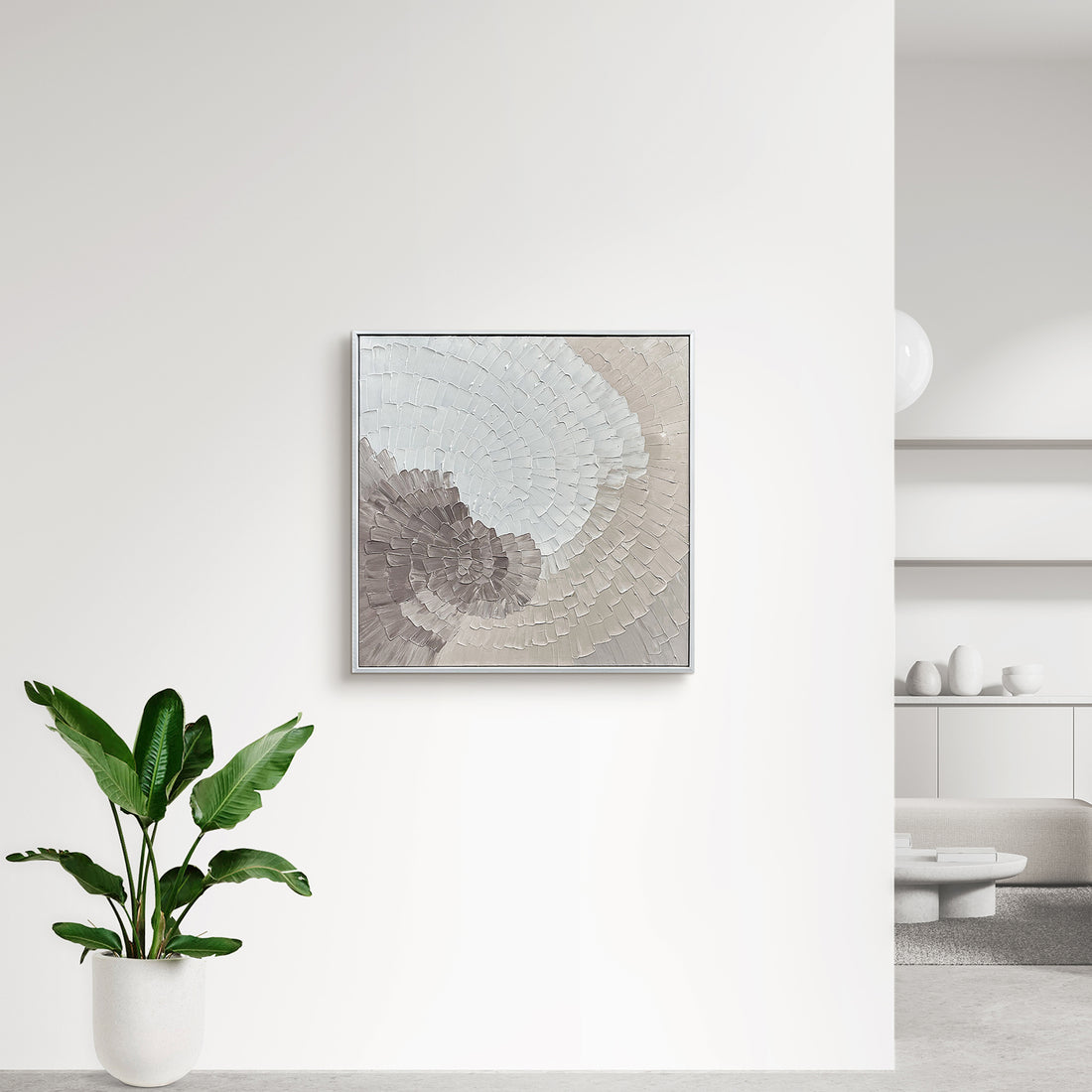 Zendaya Modern Textured Wall Art displayed in a contemporary living space, demonstrating its abstract design and ability to enhance modern home decor.