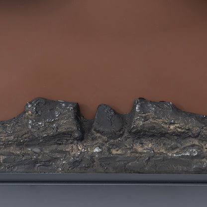 Close-up decorative logs of Armidale 132cm 1600W Electric Fireplace with Mantel - White Marble