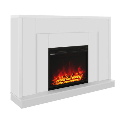 Angle View of Armidale 132cm 1600W Electric Fireplace with Mantel - White