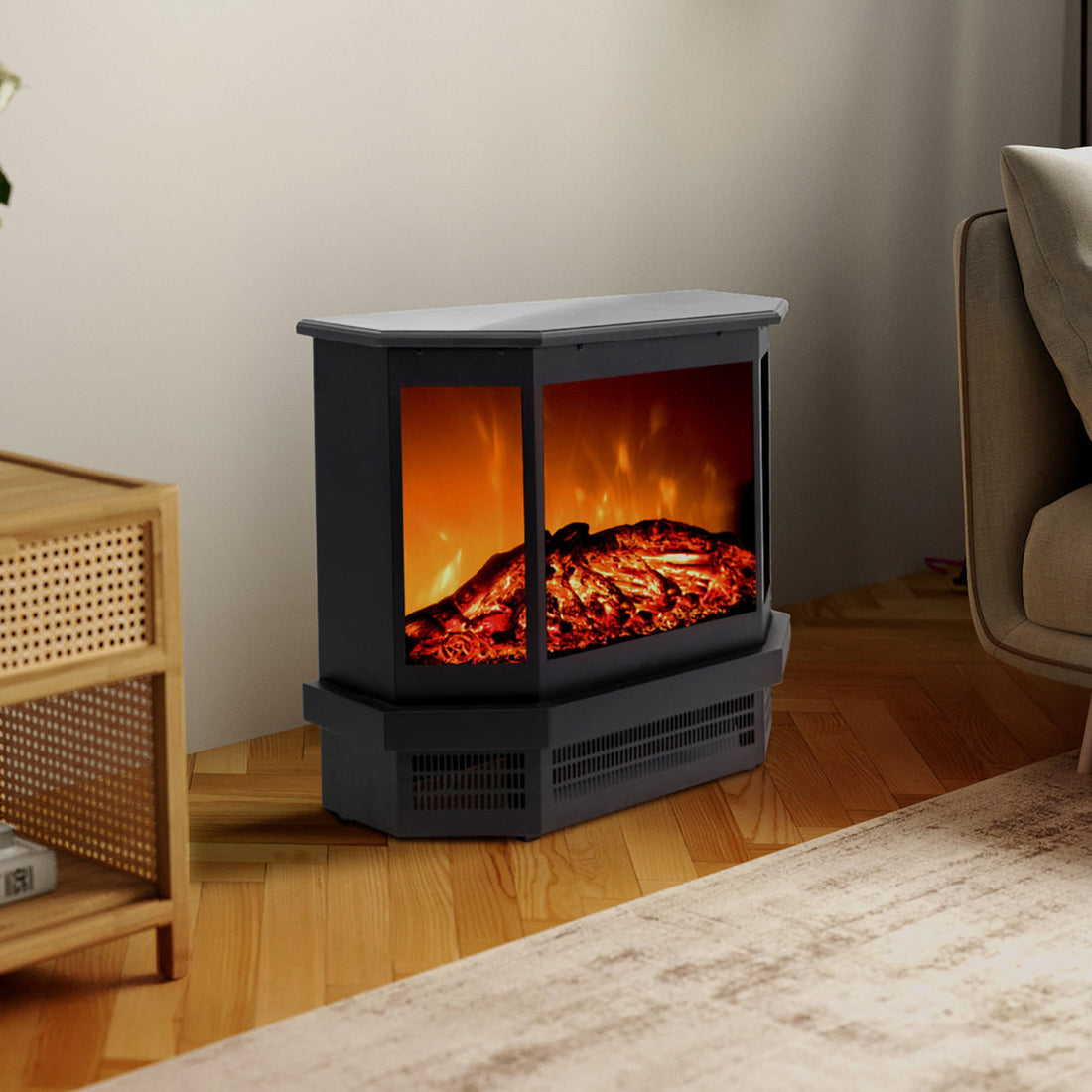 Colorado Free Standing 1500W Electric Fireplace Heater - Lifestyle