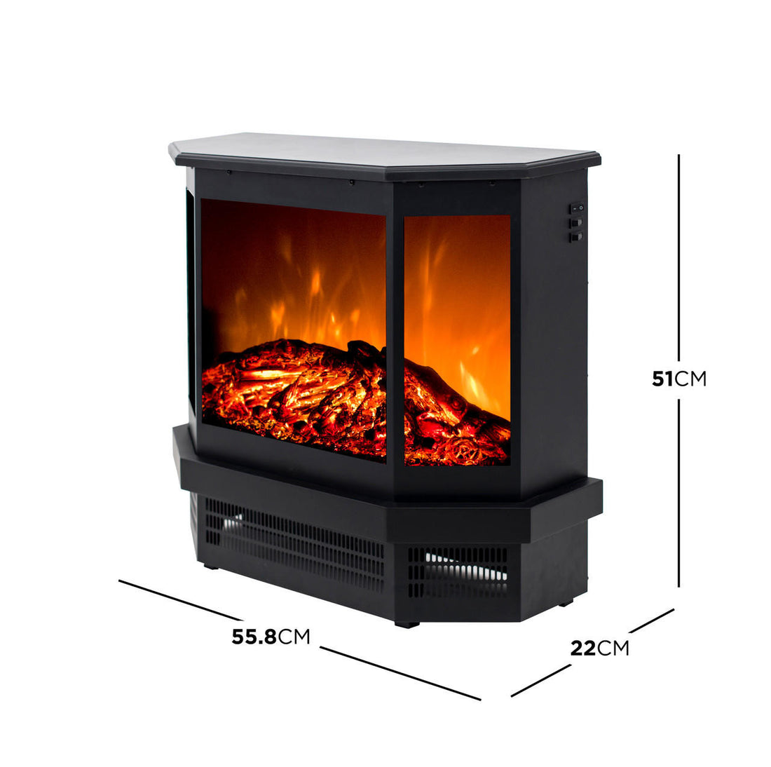 Colorado Free Standing 1500W Electric Fireplace Heater