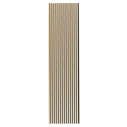 Close-up of Agoran 240cm Acoustic Wood Slat Wall Panel Oak, highlighting the sleek timber veneer slats and precise gaps, showcasing the panel’s modern design and functionality for noise reduction.