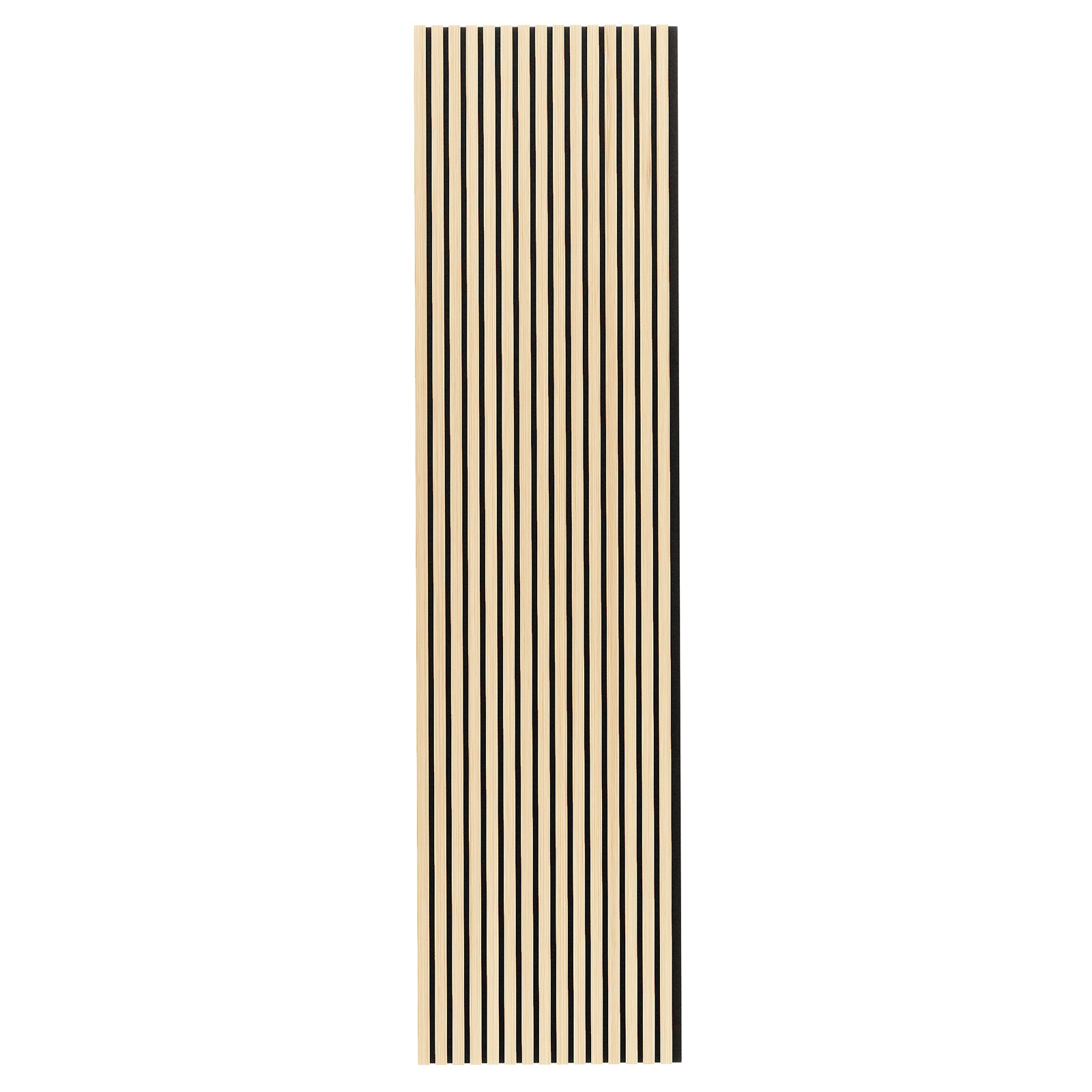 Close-up of the Agoran 240cm Acoustic Wood Slat Wall Panel - Set of 2 Oak, highlighting the sleek, linear wood slats that create a modern aesthetic, emphasizing its acoustic functionality.