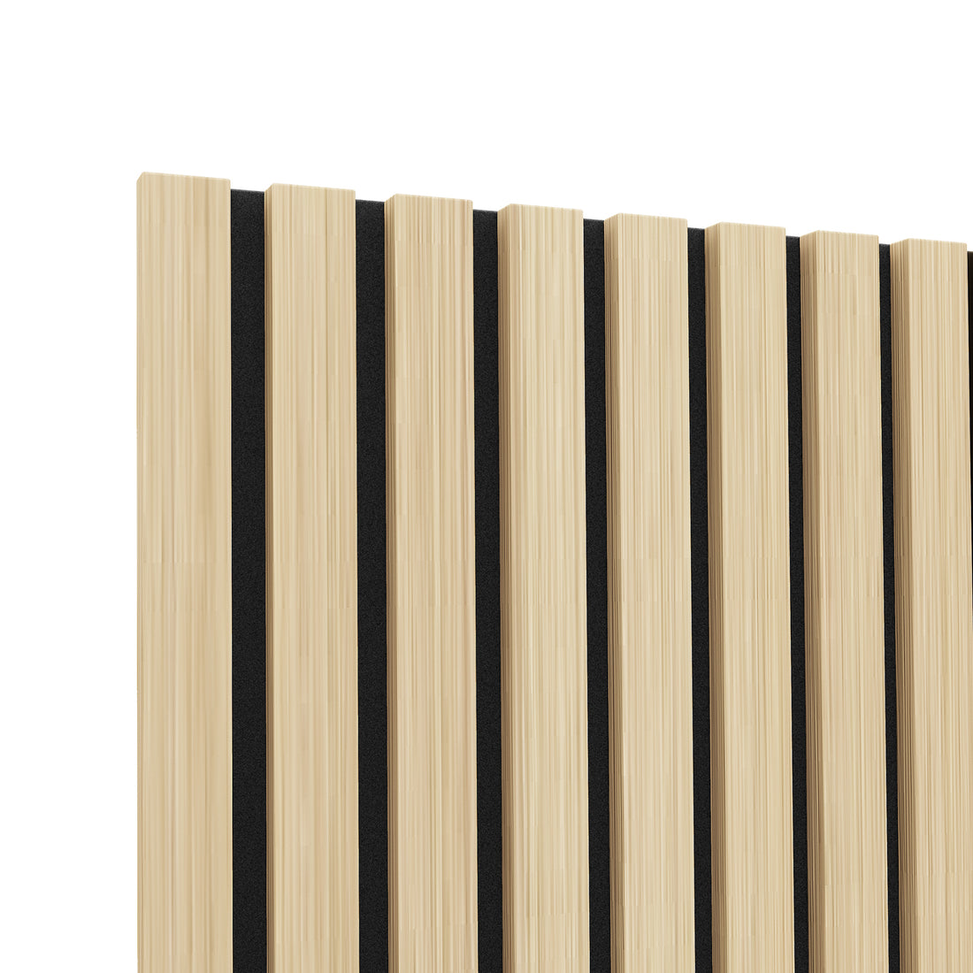 Agoran 240cm Acoustic Wood Slat Wall Panel - Set of 2 Oak, featuring elegant wooden slats with a sleek, rectangular design, ideal for enhancing room aesthetics and reducing noise.