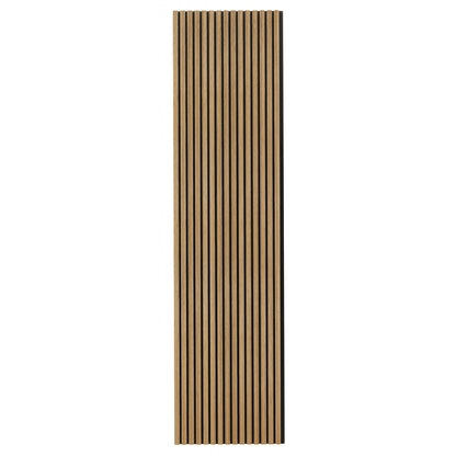 Close-up of the Agoran 270cm Acoustic Wood Slat Wall Panel - Set of 2, highlighting the textured wood surface and sleek, rectangular slat design, ideal for modern interiors.