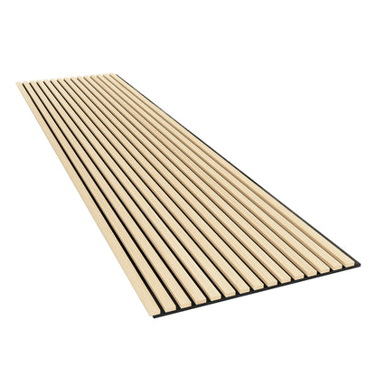 Agoran 270cm Acoustic Wood Slat Wall Panel - Set of 2 Oak, featuring close-up views of the sleek wood slats and intricate design, perfect for stylish noise reduction in modern interiors.