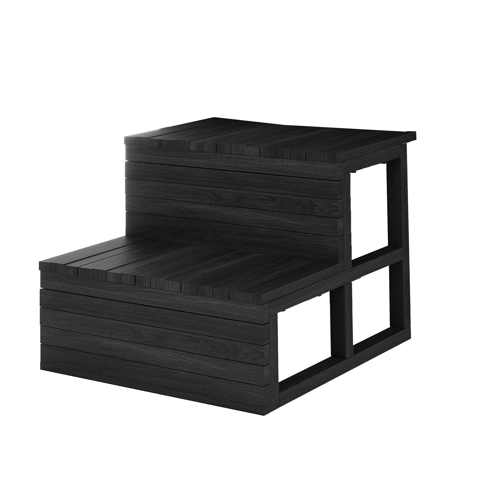 Denman 2-Person Ice Bath with 1.5HP Chiller, featuring a robust black wooden structure crafted from Canadian Hemlock, designed for dual occupancy, showcasing a sleek and durable design for advanced cryotherapy.