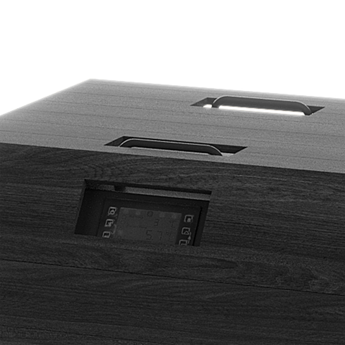 Denman 2-Person Ice Bath with 1.5HP Chiller - Canadian Hemlock Natural, featuring a sleek digital screen on a robust black box, ideal for efficient cryotherapy sessions.