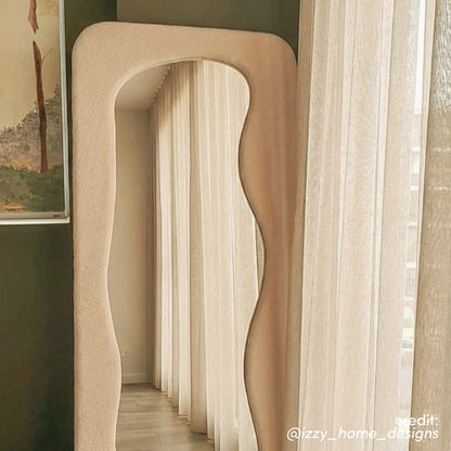 Sabrina 180cm Curved Full Length Mirror in Beige