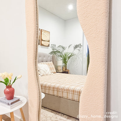 Sabrina 180cm Curved Full Length Mirror in Beige