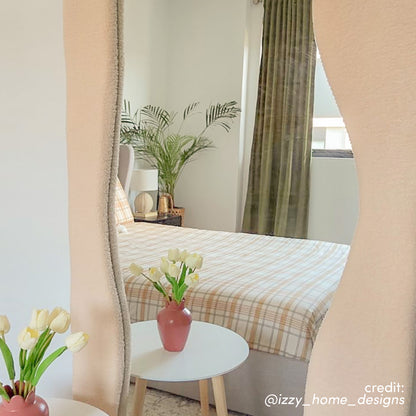 Sabrina 180cm Curved Full Length Mirror in Beige