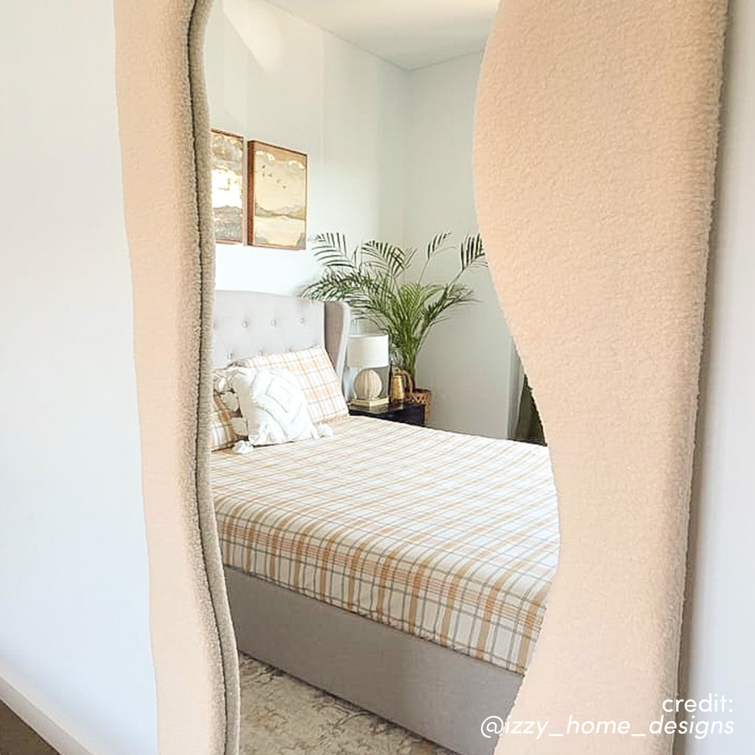 Sabrina 180cm Curved Full Length Mirror in Beige