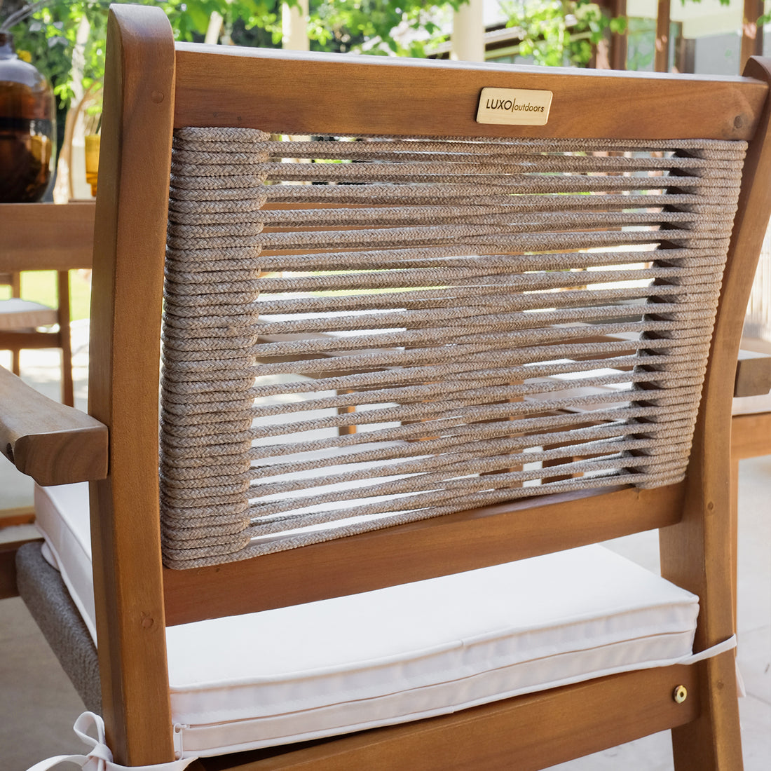 Albian 7 Seater Hardwood Outdoor Dining Set in Beige