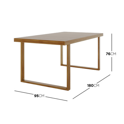 Albian 7 Seater Solid Timber Outdoor Dining Set Light Grey, featuring a spacious wooden table with modern rustic design and UV-resistant woven rope accents, ideal for alfresco dining and gatherings.