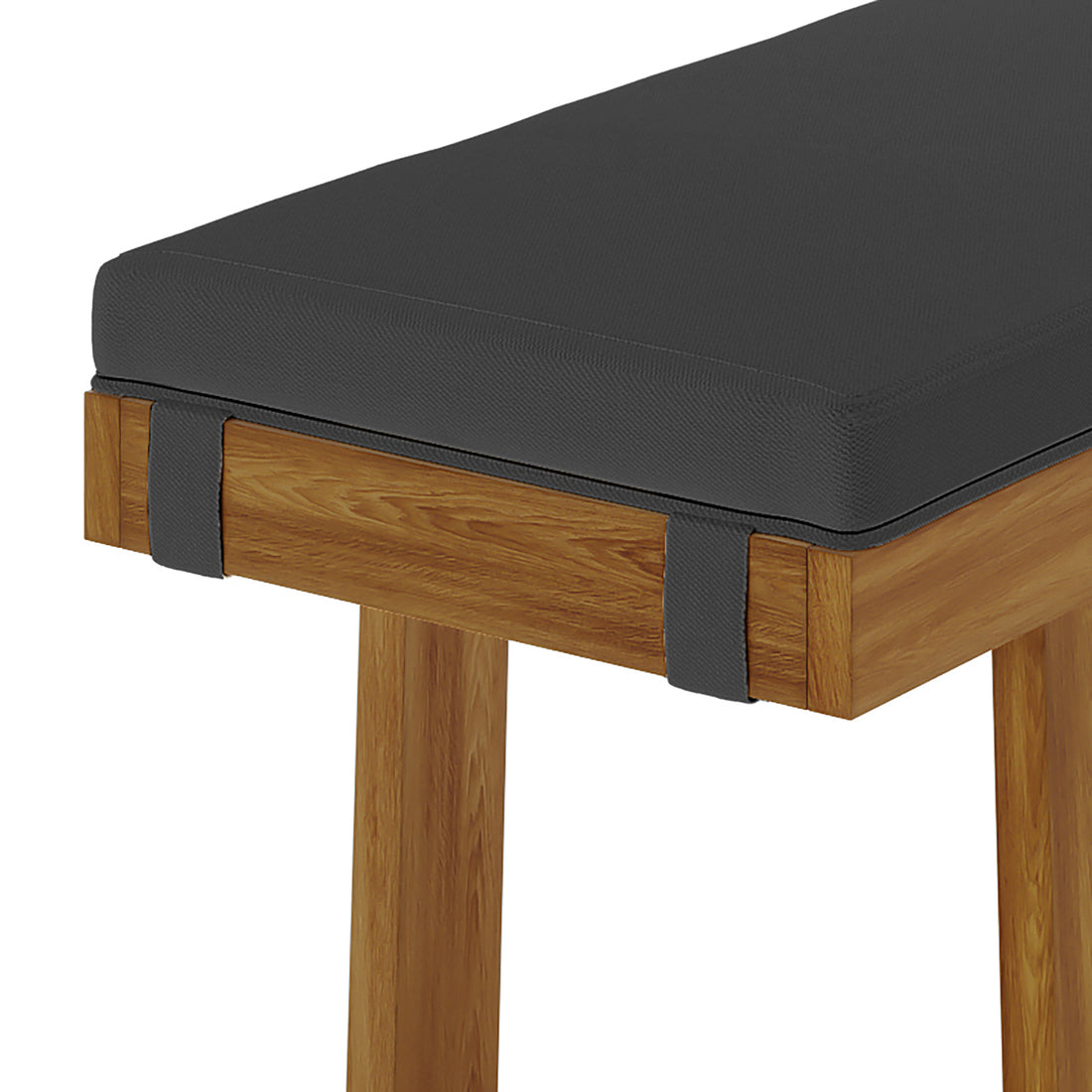 Albian 7 Seater Solid Timber Outdoor Dining Set Light Grey, showcasing close-up details of solid acacia wood craftsmanship and woven rope accents, emphasizing the robust and stylish design elements of this spacious outdoor dining furniture.