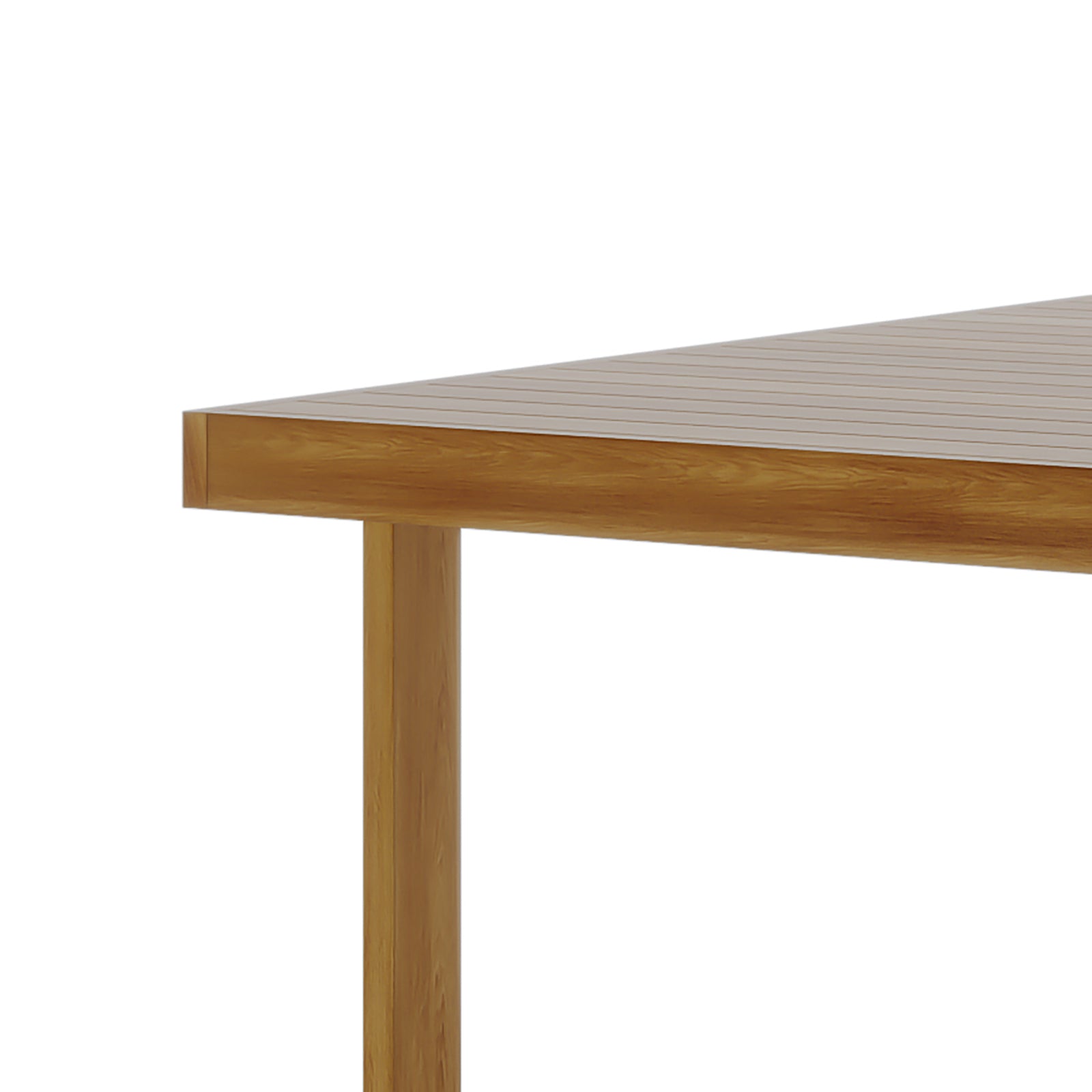 Close-up of the Albian 7 Seater Solid Timber Outdoor Dining Set Light Grey, featuring a sturdy acacia wood end table with modern design elements and UV-resistant woven rope accents for outdoor use.