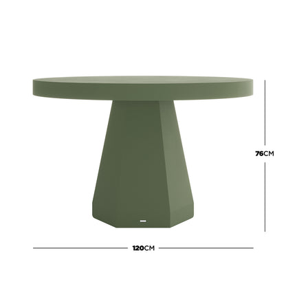 Apollo 120cm Outdoor Concrete Dining Table in Green