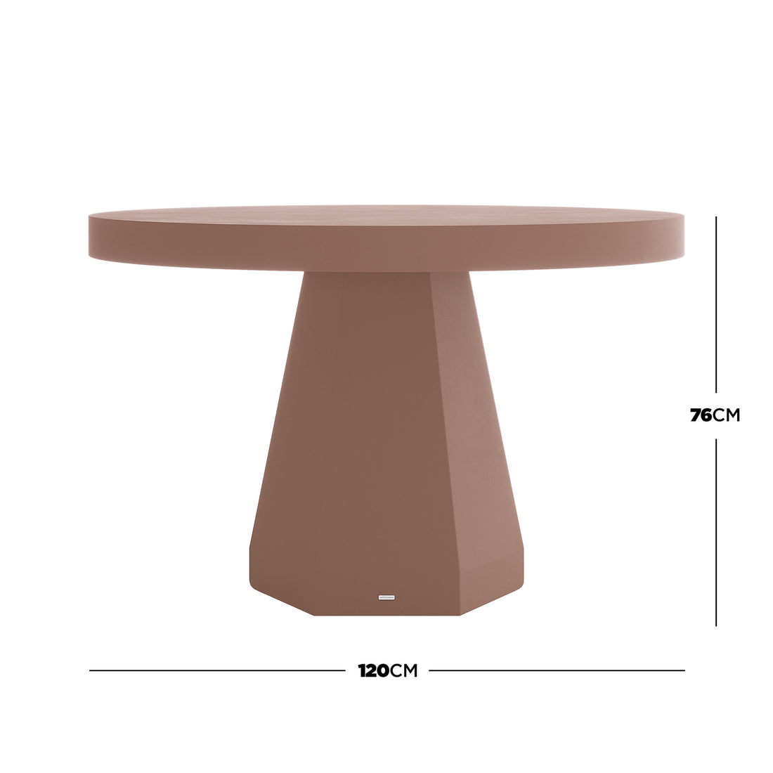 Apollo 120cm Outdoor Concrete Dining Table in Mocha Mousse