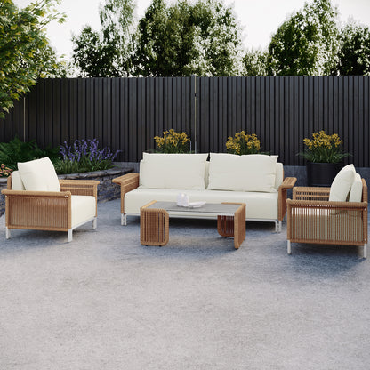 Avon 5-Seater Premium Aluminium Rattan Outdoor Lounge Set with plush cushions and a ceramic tabletop, showcasing a durable and elegant design perfect for enhancing outdoor living spaces.