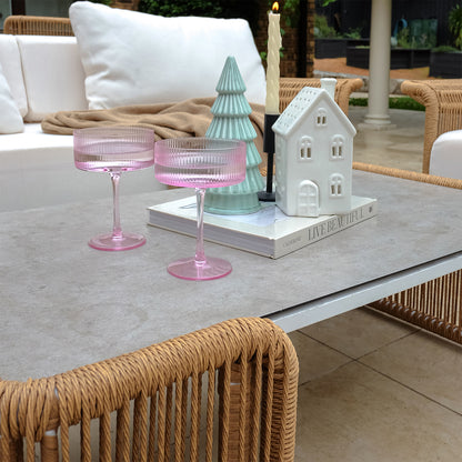 Avon 5-Seater Premium Aluminium Rattan Outdoor Lounge Set with a chic coffee table, showcasing its durable rattan and elegant design, perfect for enhancing any outdoor living space with style and comfort.