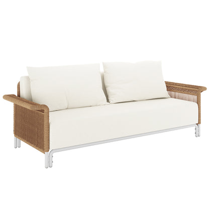 Avon 5-Seater Premium Aluminium Rattan Outdoor Lounge Set, featuring a close-up of plush cushions on a sleek rattan frame, showcasing the luxurious, weather-resistant design ideal for outdoor relaxation.