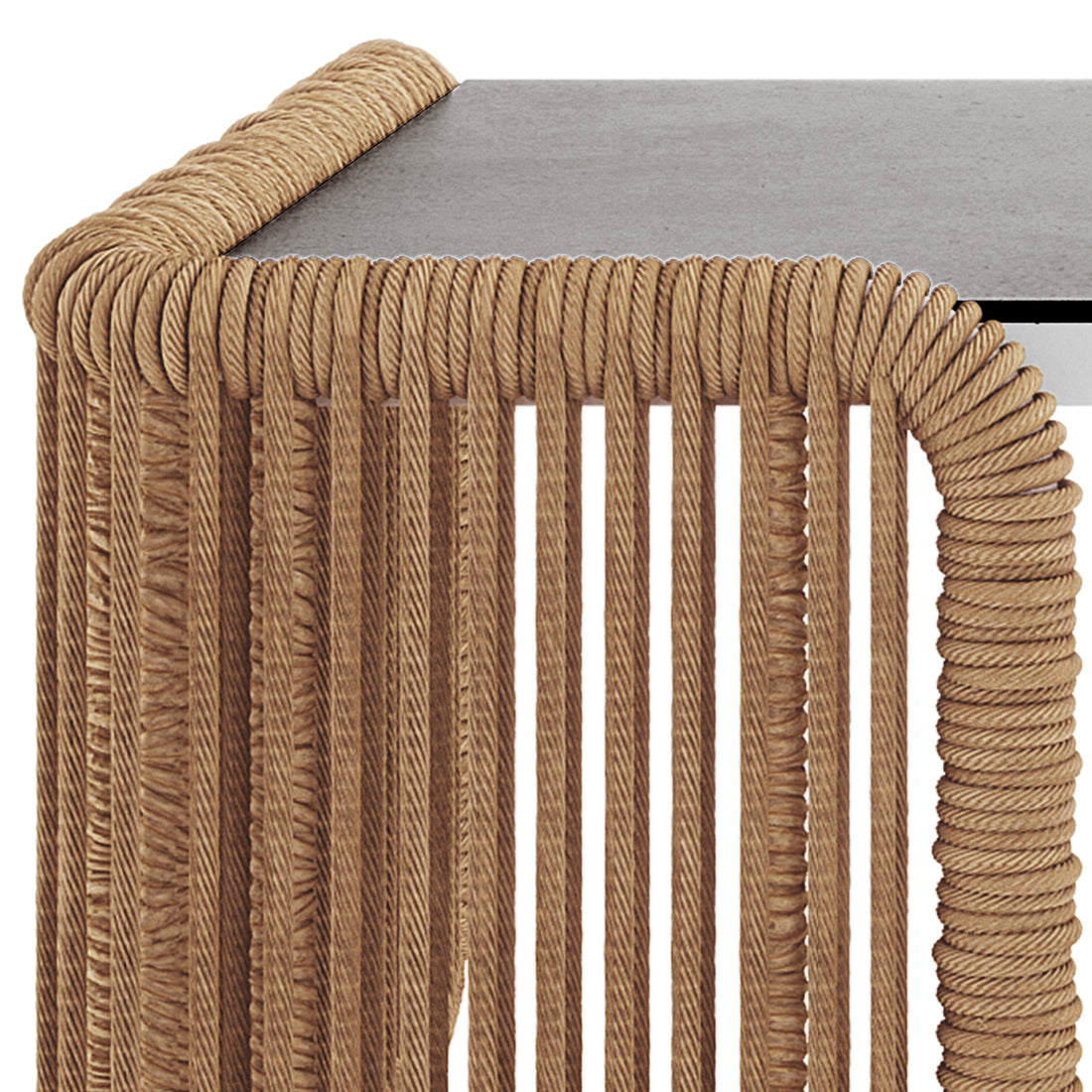 Avon 5-Seater Premium Aluminium Rattan Outdoor Lounge Set features a close-up view of its durable PE rattan and robust aluminium frame, highlighting the detailed craftsmanship and luxurious design elements of the set.