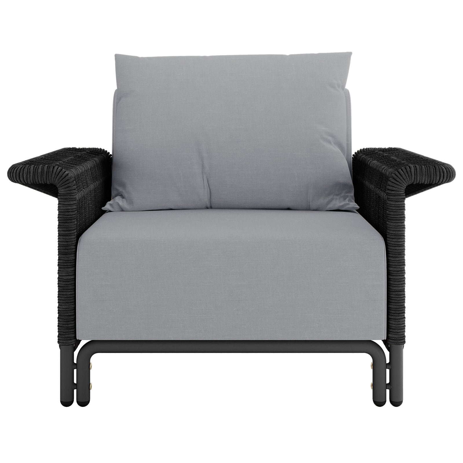 Avon 5-Seater Premium Aluminium Rattan Outdoor Lounge Set, showcasing its elegant rattan texture and plush cushion details, emphasizing luxurious comfort and durability for outdoor relaxation.