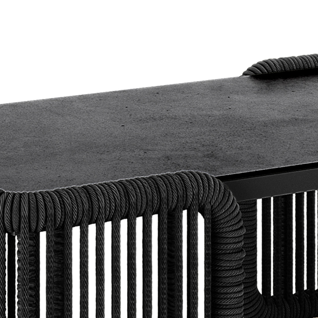 Close-up view of the Avon 5-Seater Premium Aluminium Rattan Outdoor Lounge Set showcasing its durable rattan weave and plush cushions designed for luxury and comfort in outdoor settings.