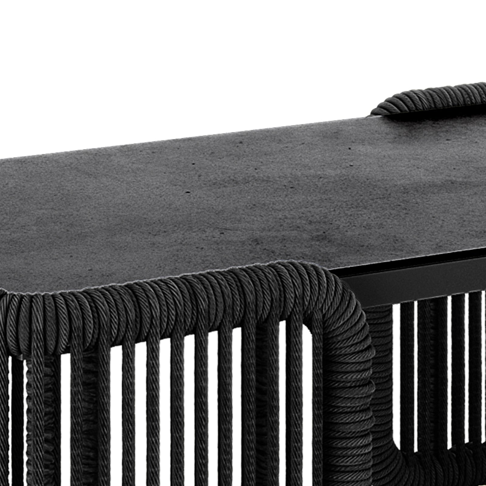 Close-up view of the Avon 5-Seater Premium Aluminium Rattan Outdoor Lounge Set showcasing its durable rattan weave and plush cushions designed for luxury and comfort in outdoor settings.