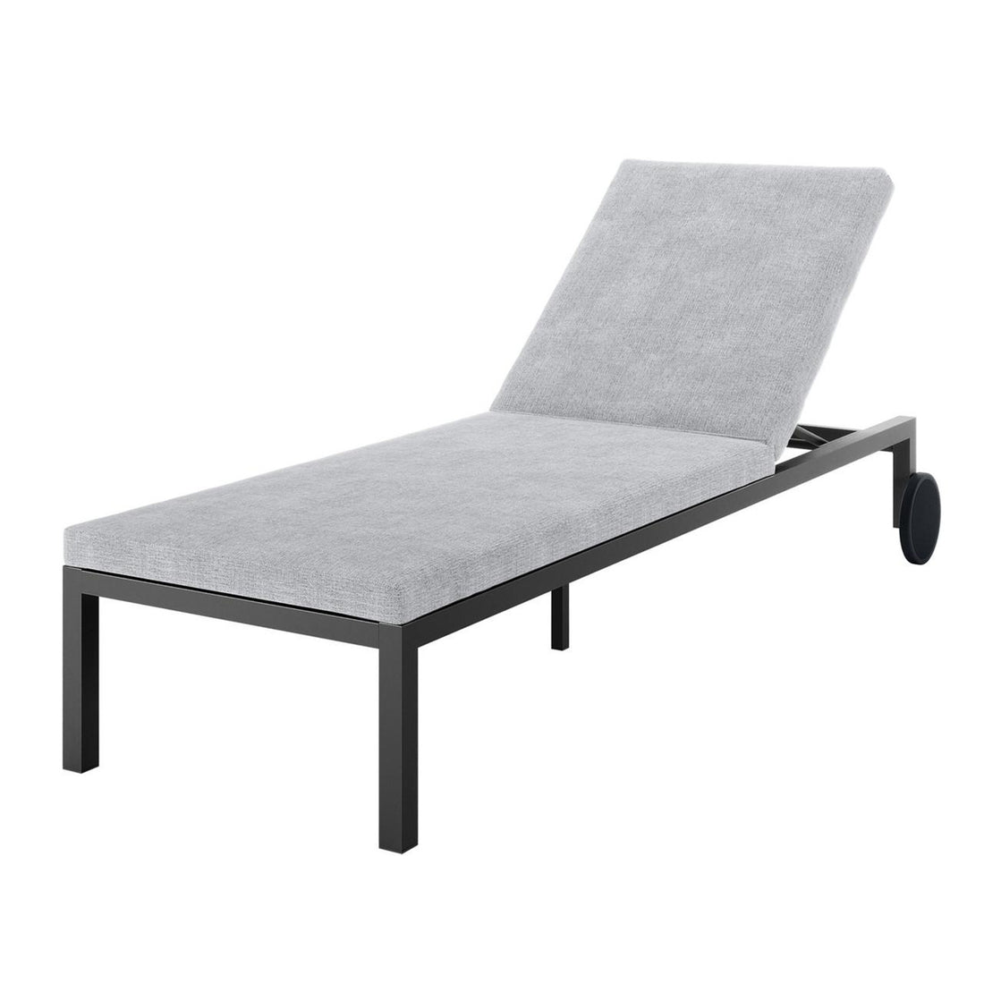 Bahiya Aluminium Outdoor Sunbed with Cushion, showcasing its sleek design and sturdy build, perfect for versatile outdoor relaxation with adjustable reclining positions.