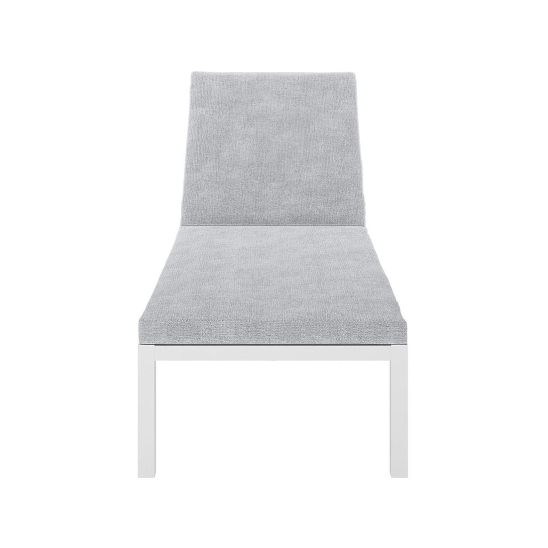 Bahiya Aluminium Outdoor Sunbed with Cushion, showcasing its sleek aluminium frame and comfortable cushion, highlighting the sunbed's modern design and sturdy construction.