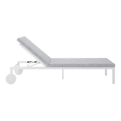 Bahiya Aluminium Outdoor Sunbed with Cushion White, showcasing its sleek design with a visible screw detail, emphasizing its sturdy construction and modern aesthetic for outdoor relaxation.