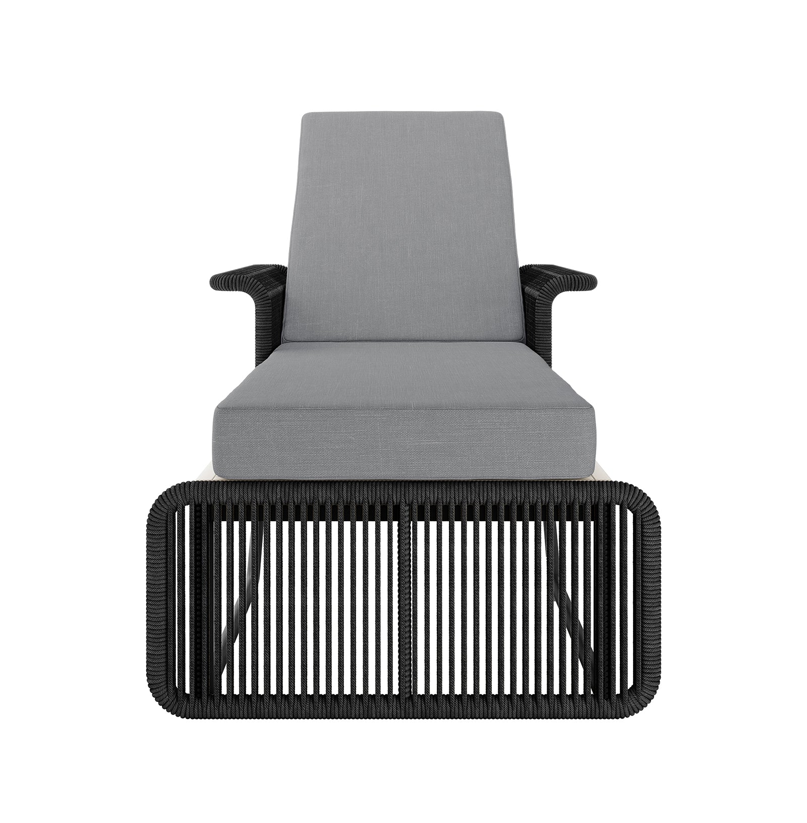 Boonoo Premium Aluminium Outdoor Rattan Sun Lounger Grey, showcasing its sleek aluminium frame, handwoven rattan, plush quick-dry cushions, and adjustable reclining positions for ultimate outdoor lounging comfort.