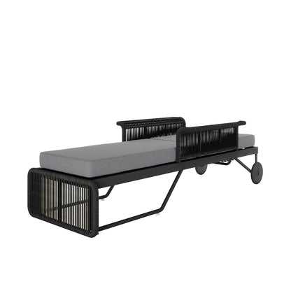 Boonoo Premium Aluminium Outdoor Rattan Sun Lounger Grey features a sleek design with a sturdy aluminium frame and handwoven rattan, showcasing plush, quick-dry cushions for ultimate outdoor relaxation.