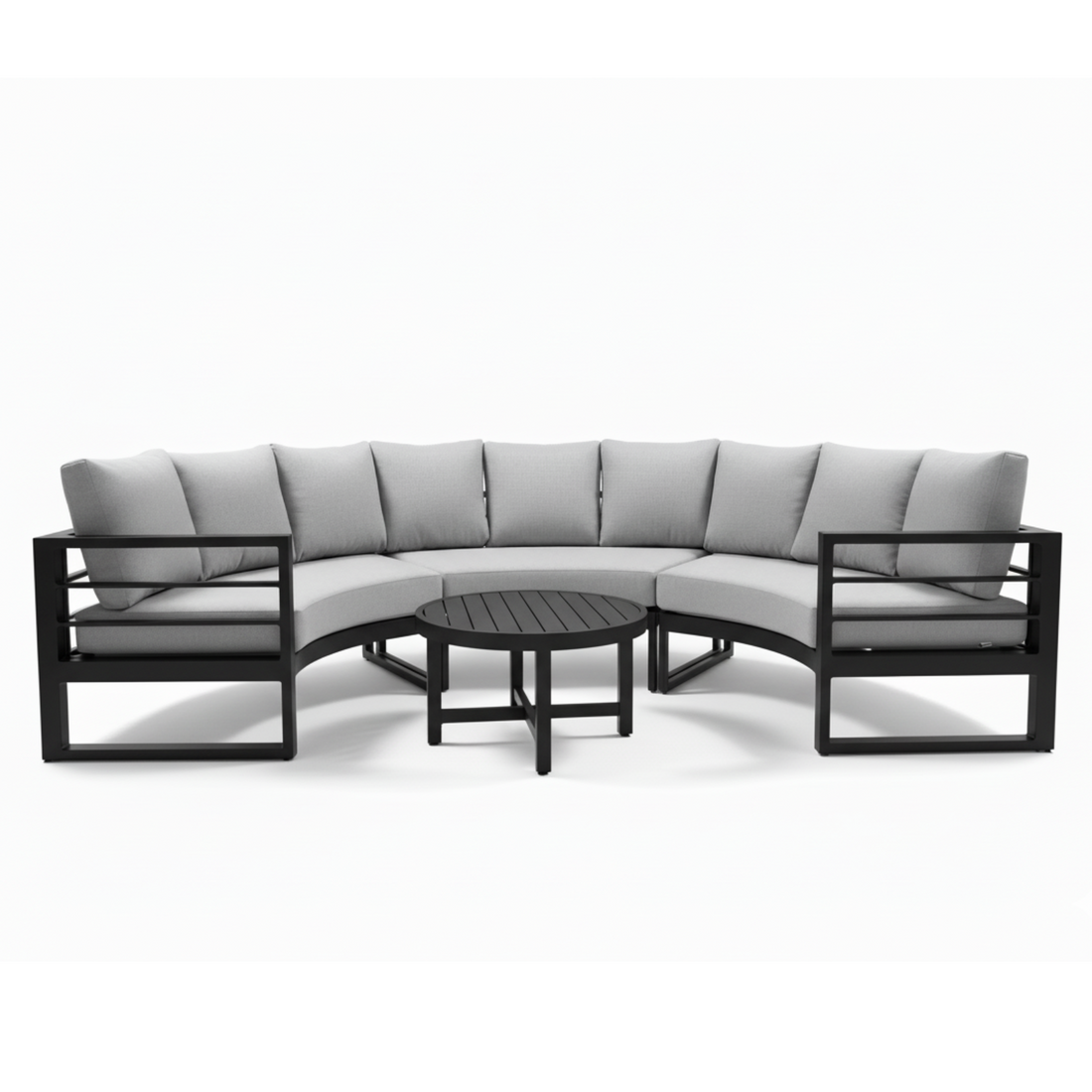 Callanna 5 Seater Curved Outdoor Lounge Set in Dark Grey