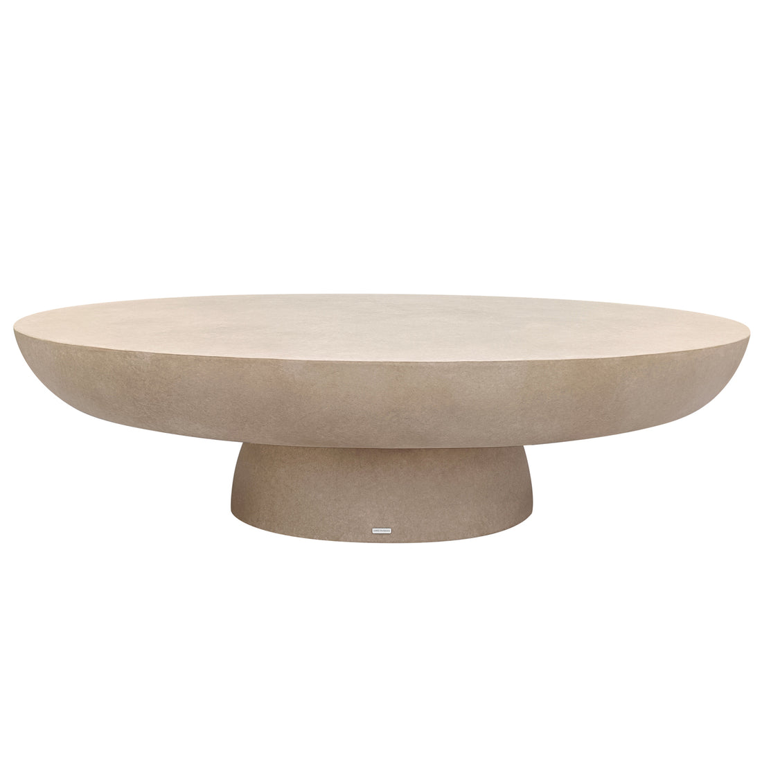 Cassius Oval Outdoor Concrete Coffee Table in Ivory