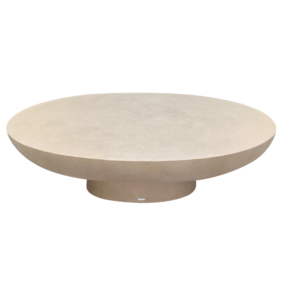 Cassius Oval Outdoor Concrete Coffee Table in Ivory