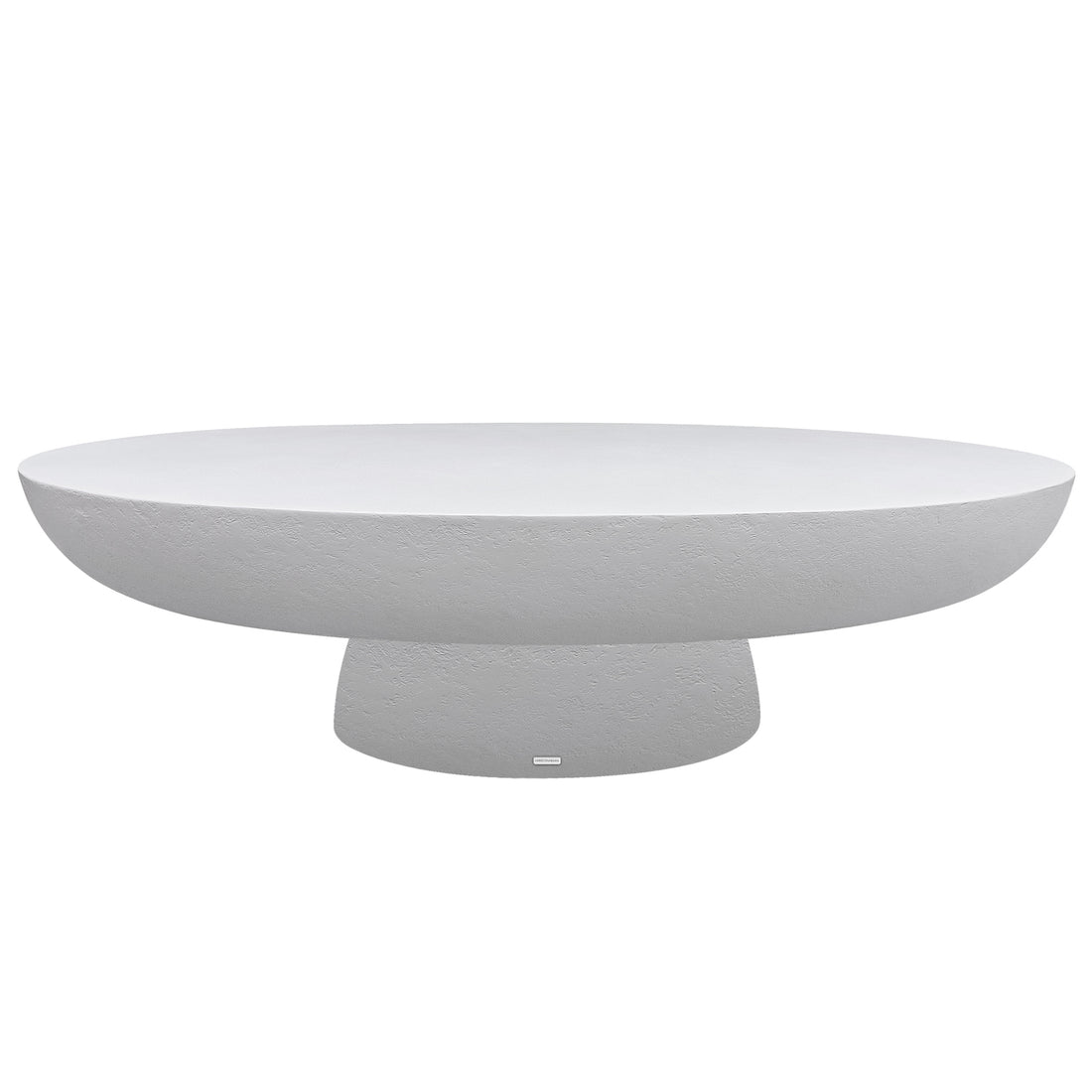 Cassius Oval Outdoor Concrete Coffee Table in White