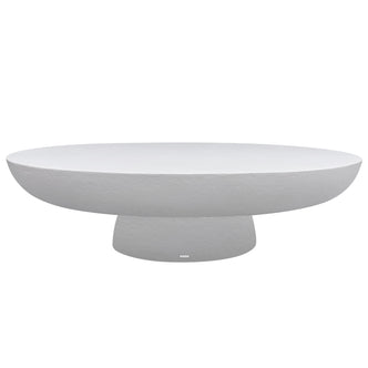 Cassius Oval Outdoor Concrete Coffee Table in White