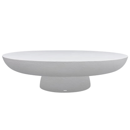 Cassius Oval Outdoor Concrete Coffee Table in White