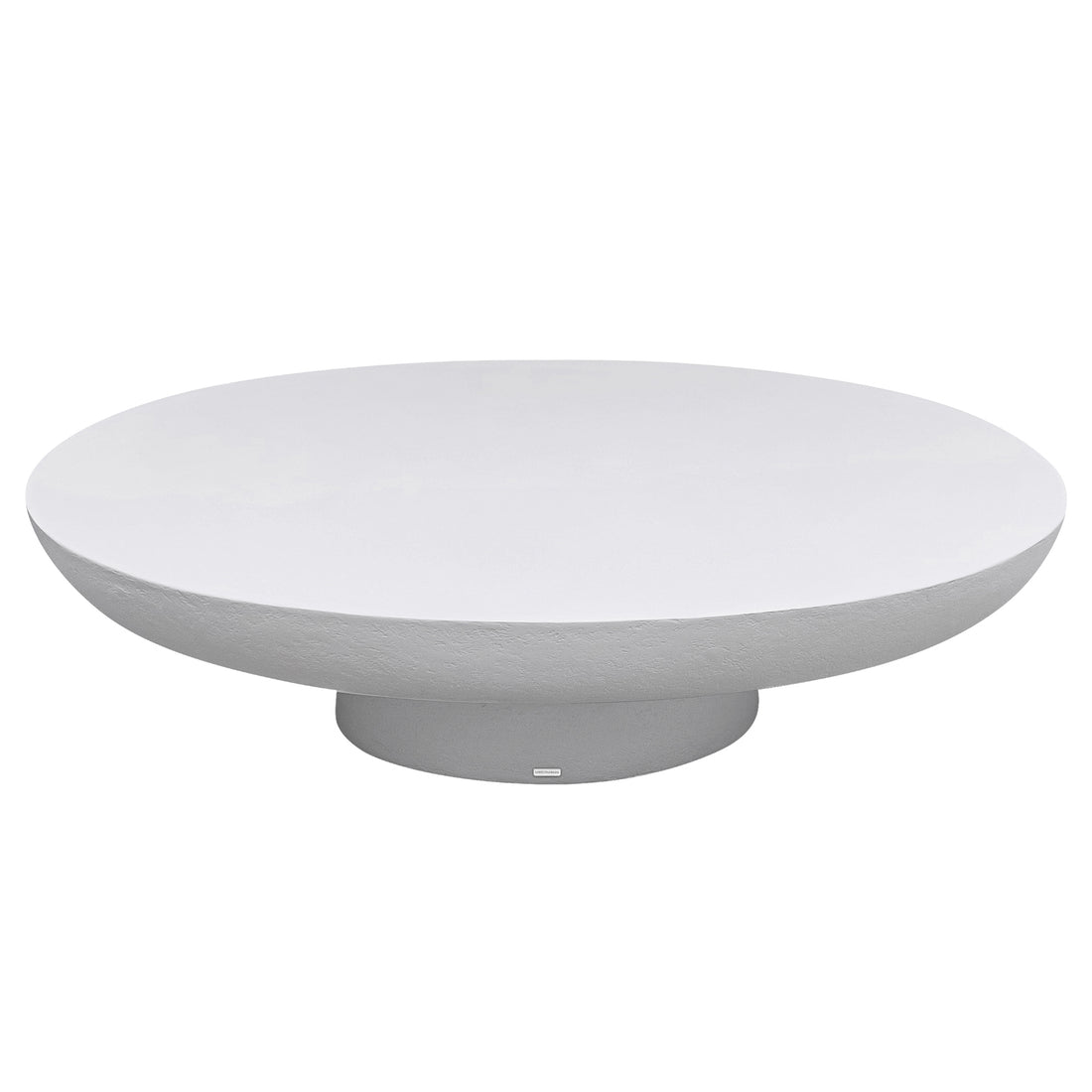 Cassius Oval Outdoor Concrete Coffee Table in White