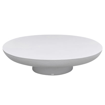 Cassius Oval Outdoor Concrete Coffee Table in White