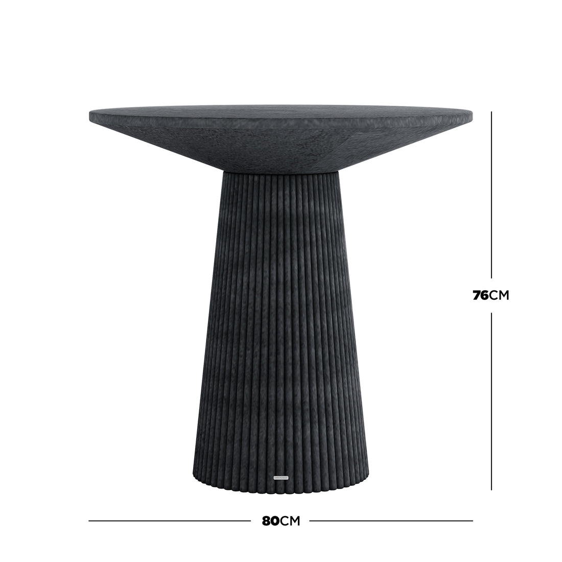 Darien 80cm Round Concrete Bistro Table in Grey Marble