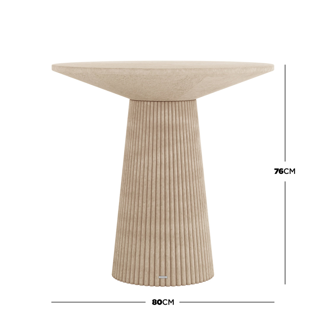 Darien 80cm Round Concrete Bistro Table in Ivory