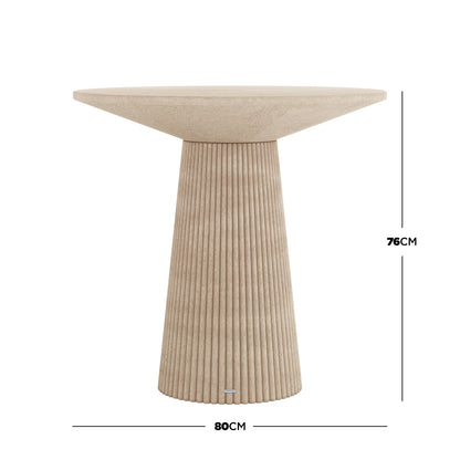 Darien 80cm Round Concrete Bistro Table in Ivory