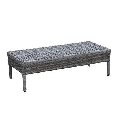 Erith Wicker Outdoor Furniture Day Bed w/ Canopy Grey/Charcoal shown with a close-up of its grey wicker structure, highlighting the comfortable futon pad and protective canopy for outdoor relaxation.