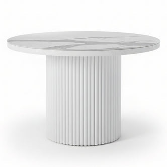 Evone Aluminium & Sintered Stone Outdoor Table in White
